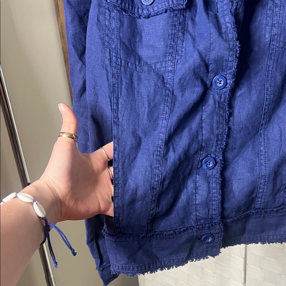 Tommy Bahama Navy Blue Button-Front Jean Jacket XL - Picture 6 of 14